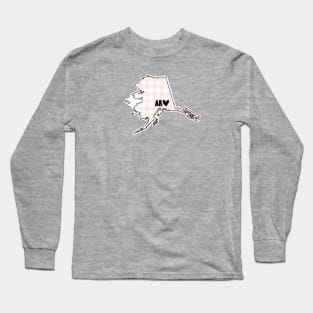 USA States: Alaska (pink plaid) Long Sleeve T-Shirt